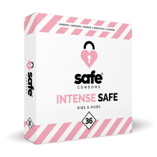Safe SAFE - óvszerek - Ribs & Nobs (36 db) síkosító