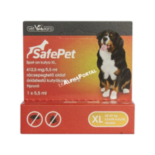 SafePet 412,5mg/5,5 ml spot on kutya XL 40-55 kg 1x élősködő elleni készítmény kutyáknak