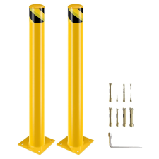  Safety Bollards, 107cm Height, Industrial Yellow Powder Coating, 11.4cm Calibre, bababiztonság