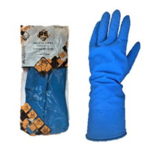 Safety First Háztartási gumikesztyű, kék, flokkolt 60g méret: 7