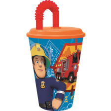 Sam a tűzoltó Rescue Mission szívószálas pohár, műanyag 430 ml üdítős pohár