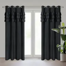  Sami fodros dekor függöny Fekete 140x250 cm lakástextília