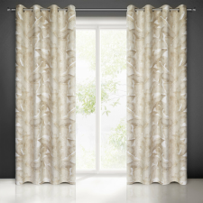 Samira sötétítő függöny banánlevél mintával Fehér/bézs 140x250 cm lakástextília