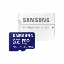 Samsung 256GB microSDXC Pro Plus Class10 U3 A2 V30 + adapterrel memóriakártya