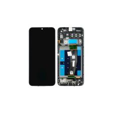 Samsung A146B/A146 Galaxy A14 5G, LCD kijelző érintőplexivel és előlapkerettel, fekete (GYÁRI) mobiltelefon, tablet alkatrész
