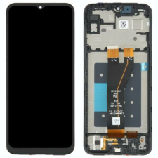 Samsung A146P Galaxy A14 5G, LCD kijelző érintőplexivel és előlapkerettel, fekete  (Service Pack) mobiltelefon, tablet alkatrész