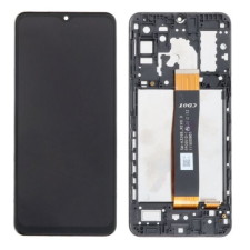 Samsung A326B Galaxy A32 5G, LCD kijelző érintőplexivel és előlap kerettel, fekete mobiltelefon, tablet alkatrész