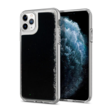 Samsung A415 Galaxy A41, Szilikon tok, Liquid (Csillámos), fekete tok és táska