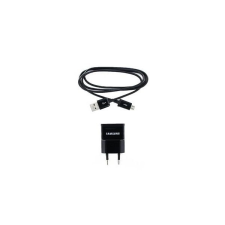 Samsung ETAOU81EBE hálózati töltő adapter + ECC1DU4B microUSB kábel, 5V/1A, fekete, gyári csomagolás nélkül mobiltelefon kellék
