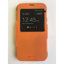 Samsung G900 Galaxy S5 narancssárga Armor ablakos könyvtok tok és táska