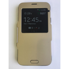 Samsung G900F Galaxy S5 arany Armor ablakos könyvtok tok és táska