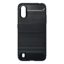 Samsung Galaxy A01 szilikon tok, fekete, SM-A015, Carbon fiber tok és táska