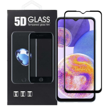 Samsung Galaxy A23 5G üvegfólia, tempered glass, előlapi, 5D, edzett, hajlított, fekete kerettel mobiltelefon kellék