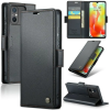  Samsung Galaxy A25 5G SM-A256B, Oldalra nyíló tok, stand, kártyatartóval, RFID technológiával, Wooze CaseME, fekete