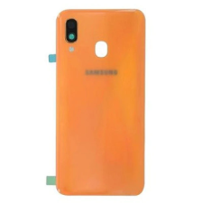 Samsung Galaxy A40 gyári készülék hátlap, bontott, kamera lencsével, narancssárga, SM-A405 tok és táska