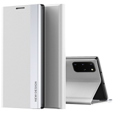 Samsung Galaxy A52 / A52 5G / A52s 5G SM-A525F / A526B / A528B, Oldalra nyíló tok, stand, Wooze Silver Line, világosszürke tok és táska