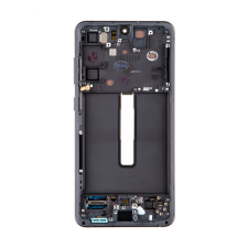 Samsung Galaxy S21 FE kompatibilis LCD modul kerettel, OEM jellegű, szürke mobiltelefon, tablet alkatrész