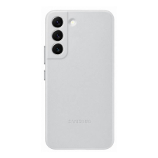 Samsung Galaxy S22 Leather Cover, gyári bőr tok, szürke, EF-VS901LJ tok és táska
