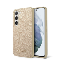  Samsung Galaxy S24+ (S24 Plus) Telefontok - Guess Glitter Script Hátlaptok - Arany tok és táska