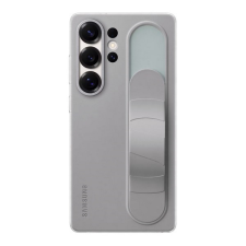 Samsung Galaxy S25 Ultra (SM-S938) szilikon telefonvédő (matt, beépített szíj, kitámasztó) világosszürke tok és táska