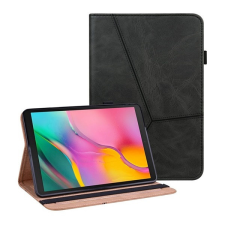  Samsung Galaxy Tab A 10.1 (2019) SM-T510 / T515, mappa tok, stand, bőrhatású, koptatott, fekete tablet tok