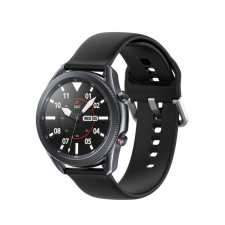  Samsung Galaxy Watch 3 (41 mm) okosóra szíj - fekete szilikon szíj okosóra kellék