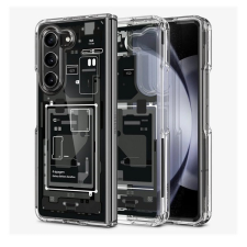  Samsung Galaxy Z Fold5 SM-F946B, Műanyag hátlap védőtok + szilikon keret, Telefon belső minta, Spigen Ultra Hybrid Zero One, átlátszó tok és táska