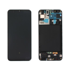 Samsung GH82-19714A Gyári Samsung Galaxy A50 OLED kijelző érintővel fekete kerettel előlap mobiltelefon, tablet alkatrész