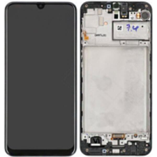Samsung GH82-22836A Gyári Samsung Galaxy M21 OLED kijelző érintővel Fekete kerettel előlap mobiltelefon, tablet alkatrész
