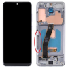 Samsung GH82-31433D Samsung Galaxy S20 5G (keskenyebb akkus verzió) OEM fehér (ezüst) OLED kijelző érintővel kerettel előlap