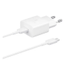 Samsung hálózati töltő type-c aljzat (5v / 2000 ma, 15w, gyorstöltés támogatás + type-c kábel) fehér