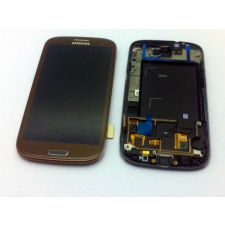 Samsung I9305 Galaxy S3 LTE barna GYÁRI LCD + érintőpanel kerettel mobiltelefon, tablet alkatrész