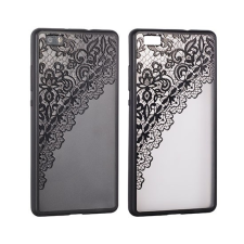 Samsung Lace Samsung G955 Galaxy S8 Plus fekete csipke mintás hátlaptok tok és táska