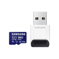 Samsung MicroSD kártya - 512GB MB-MD512SB/WW (PRO PLUS, UHS-I, R180/W130, adapter, 512GB) memóriakártya