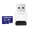 Samsung Pro Plus microSDXC memóriakártya + USB kártyaolvasó, 512GB, Class10, V30, U3 (MB-MD512SB/WW)