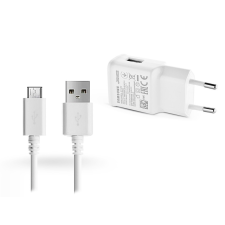 Samsung Samsung gyári USB hálózati töltő adapter + micro USB adatkábel - 5V/2A - EP-TA200EWE + ECB-DU68WE white (ECO csomaglás) mobiltelefon kellék