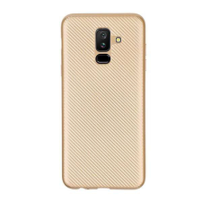 Samsung Szilikon telefonvédő (karbon minta) ARANY [Samsung Galaxy A6+ (2018) SM-A605F] (5996457771547) tok és táska