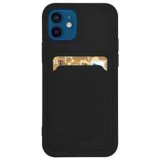 Samsung Szilikon tok bankkártyatartóval Samsung Galaxy A72 4G fekete tok és táska