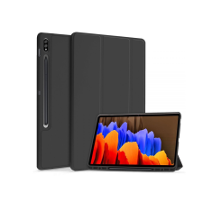  Samsung T730/T736B Galaxy Tab S7 FE 5G 12.4 védőtok (Smart Case) on/off funkcióval, Pencil tartóval - black (ECO csomagolás) tablet tok