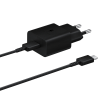 Samsung USB Fali töltő C 15W PD AFC + USB type-c kábel fekete (EP-T1510XBEEU)
