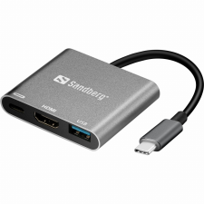 SANDBERG HUB 3Port Sandberg USB2.0/USB3.0/HDMI passiv Silver (136-00) hub és switch