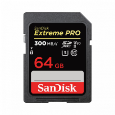 Sandisk 121505, SDXC EXTREME PRO KÁRTYA 64GB, 300MB/s, UHS-II, CL10 10, U3, V90 memóriakártya