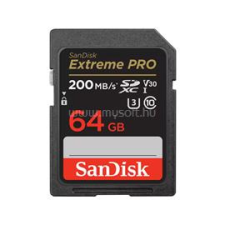 Sandisk 121595, SDXC EXTREME PRO KÁRTYA 64GB, 200/90 MB/s , UHS-I, Class 10, U3, V30 (121595) memóriakártya