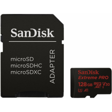 Sandisk 128GB Extreme Pro microSDXC UHS-I CL10 Memóriakártya + Adapter (121596) memóriakártya