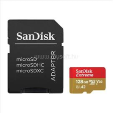 Sandisk 128GB microSDXC Extreme CL10 A2 V30 + adapter (SDSQXAA-128G-GN6MA) memóriakártya