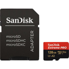 Sandisk 128GB microSDXC Extreme Pro Class 10 UHS-I A2 C10 V30 + adapterrel memóriakártya