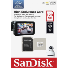 Sandisk 128GB microSDXC High Endurance Class 10 CL10 U3 V30 + adapterrel memóriakártya