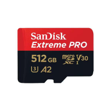 Sandisk 214507 MicroSD Extreme Pro kártya 512GB, 200/140 MB/s, A2 C10 V30 UHS-I U3 memóriakártya