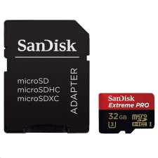Sandisk 32GB microSDHC Sandisk Extreme Pro CL10 U3 + adapter (SDSDQXP-032G-G46A) (SDSDQXP-032G-G46A) memóriakártya