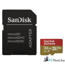 Sandisk 32GB SD micro (SDHC Class 10 UHS-I V30) Extreme Pro memória kártya adapterrel memóriakártya